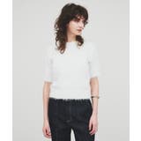 ホワイト(001) | 【手洗い可】フェザーラメニットプルオーバー | cloenc
