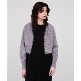 グレー(012) | 【手洗い可】ラメフェザ―ショートカーディガン | cloenc