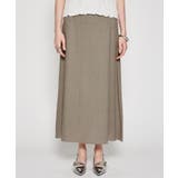 カーキ(027) | 【手洗い可】リネンブレンドフレアスカート | cloenc