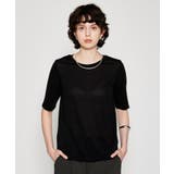 ブラック(019) | 【手洗い可】シアーラメTシャツ | cloenc