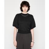 ブラック(019) | 【手洗い可】バルーンラメニットプルオーバー | cloenc