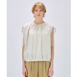 【手洗い可】ギャザーリボンブラウス | cloenc | 詳細画像1 