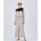 グレー(012) | 【セットアップ／手洗い可】ドライタッチタックフリルオールインワン | cloenc