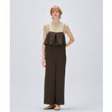 ブラウン(043) | 【セットアップ／手洗い可】ドライタッチタックフリルオールインワン | cloenc