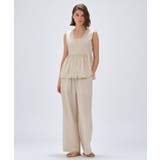 【セットアップ／手洗い可】ストライプイージーパンツ | cloenc | 詳細画像1 