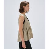 【セットアップ／手洗い可】ストライプペプラムZIPジレ | cloenc | 詳細画像12 