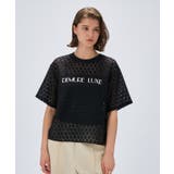 ブラック(019) | 【手洗い可】レースロゴトップス | cloenc
