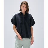 ブラック(019) | 【手洗い可】シアーローンフリルブラウス | cloenc