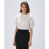 ホワイト(001) | 【マシンウォッシュ】レーススリーブTシャツ | cloenc