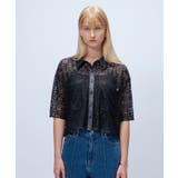 【手洗い可】ハーフスリーブレースポロトップス | cloenc | 詳細画像8 