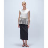 【マシンウォッシュ】レースペプラムカットソー | cloenc | 詳細画像1 