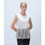 【マシンウォッシュ】レースペプラムカットソー | cloenc | 詳細画像2 