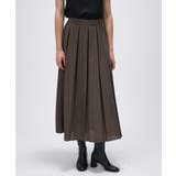 モカブラウン(042) | 【手洗い可】ワイドプリーツスカート | cloenc