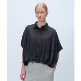 ブラック(019) | 【手洗い可】ツイルバルーンブラウス | cloenc