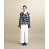 ブラック(219) | 【手洗い可】ラッフルフリルブラウス | cloenc