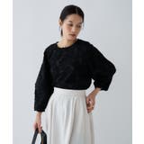 ブラック(419) | 【オケージョン／手洗い可】フラワーシアージャカードシャツ | cloenc