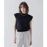 ブラック(019) | 【接触冷感／マシンウォッシュ】フレンチスリーブニット | cloenc