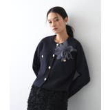 【オケージョン／手洗い可】ノーカラーニットカーディガン | cloenc | 詳細画像3 