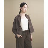 ブラウン(343) | 【再入荷】シアーストライプシャツ | cloenc