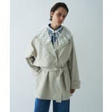 ライトベージュ(051) | ショートトレンチコート | cloenc