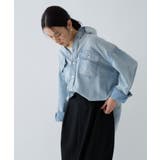 【マシンウォッシュ】シアーデニムオーバーシャツ | cloenc | 詳細画像4 