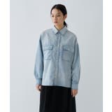 【マシンウォッシュ】シアーデニムオーバーシャツ | cloenc | 詳細画像7 