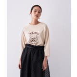 ベージュ(252) | 【Philly chocolateコラボ】キャットプリントロングTシャツ | cloenc