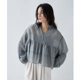 カーキ(027) | 【手洗い可】シアーティアードフリルブラウス | cloenc