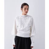 【2way／手洗い可】2wayレースパフスリーブニット | cloenc | 詳細画像3 