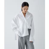 ホワイト(001) | 【手洗い可】バックギャザールーズシャツ | cloenc