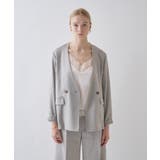 【セットアップ／接触冷感／マシンウォッシュ】リネンライクノーカラージャケット | cloenc | 詳細画像3 