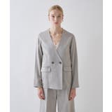 【セットアップ／接触冷感／マシンウォッシュ】リネンライクノーカラージャケット | cloenc | 詳細画像6 