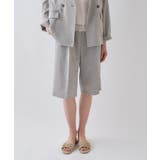 モカブラウン(442) | 【セットアップ／接触冷感／マシンウォッシュ】リネンライクハーフパンツ | cloenc