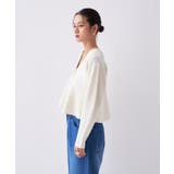 【オケージョン／手洗い可】Vネックペプラムニットカーディガン | cloenc | 詳細画像5 