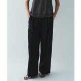 ブラック(019) | 【接触冷感／UVカット／マシンウォッシュ】エアリークロスストレートパンツ | cloenc