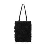 ブラック(019) | フラワーベールトートバッグ | cloenc