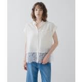 【ひんやり/体型カバー】レースフレンチスリーブブラウス | cloenc | 詳細画像4