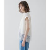 【ひんやり/体型カバー】レースフレンチスリーブブラウス | cloenc | 詳細画像5