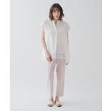【ひんやり／体型カバー】レースフレンチスリーブ スキッパーブラウス | cloenc | 詳細画像1 