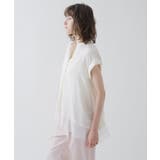 【ひんやり／体型カバー】レースフレンチスリーブ スキッパーブラウス | cloenc | 詳細画像5 