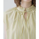 【ひんやり／UVカット】スタンドリボンフリルブラウス | cloenc | 詳細画像14 