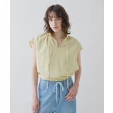 イエロー(331) | 【ひんやり／UVカット】スタンドリボンフリルブラウス | cloenc