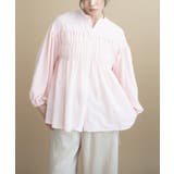 ライトピンク(070) | 【マシンウォッシュ】シャーリング チュニックブラウス | cloenc