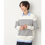 ネイビー(194) | 【ユニセックス・洗える】コットンカシミヤケーブルニット | Dessin