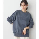 ネイビー(094) | 【ユニセックス/洗える】ケミカルウォッシュ裏毛トレーナー | Dessin