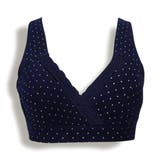 ドット柄ネイビー | 同色ノンワイヤー授乳ブラ授乳ブラ マタニティブラ ノンワイヤー | PREMINA
