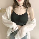 ブラック | バックオープンブラキャミキャミ キャミソール レディース | PREMINA
