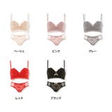 ノンワイヤーレースドレスブラ&ショーツセット上下セット ビスチェ 脇高 | PREMINA | 詳細画像2