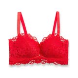 レッド | ナチュラルレースブラブラジャー レース 下着 | PREMINA