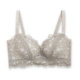 グレー | 【B】ナチュラルレースブラ【ブラ単品】ブラジャー レース 下着 | PREMINA